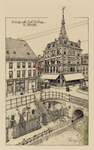30369 Gezicht op de westzijde van de Oudegracht Weerdzijde te Utrecht bij de kruising met de Lange Viestraat, uit het ...
